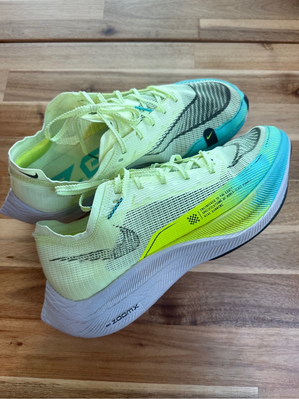 Nike ZOOMX Vaporfly Women’s Running Sneakers - Volt/Teal Gradient